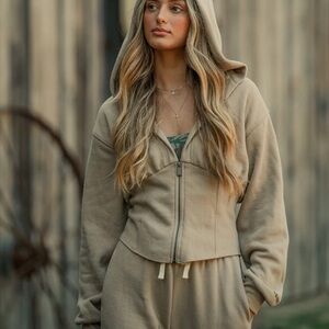 Tribe Kelley | Butter Corset Zip Hoodie - Back Home